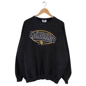 Vintage Colorado Buffaloes Crewneck Sweatshirt Logo Athletic Black 90s Size XL